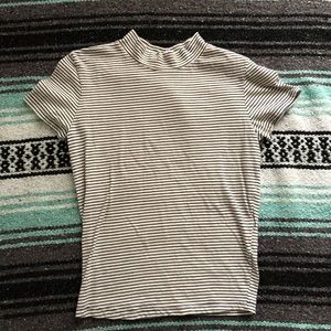Striped Mock Neck Shirt
